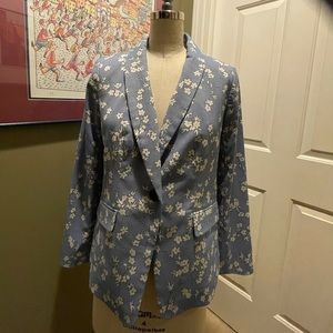 TALBOTS NWT BLUE FLORAL BLAZER 2P